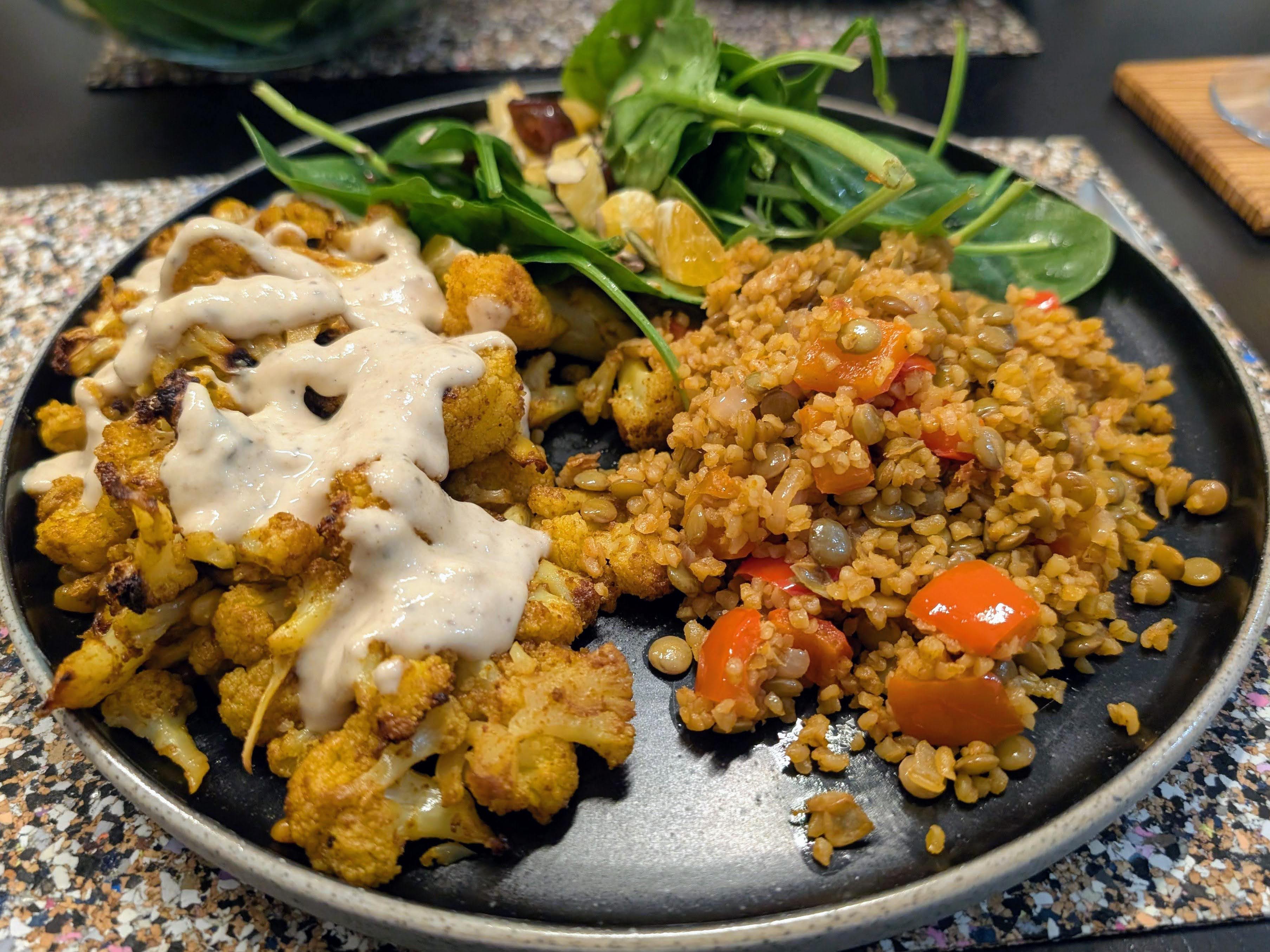 Spiced Roasted Cauliflower with Tahini Sauce